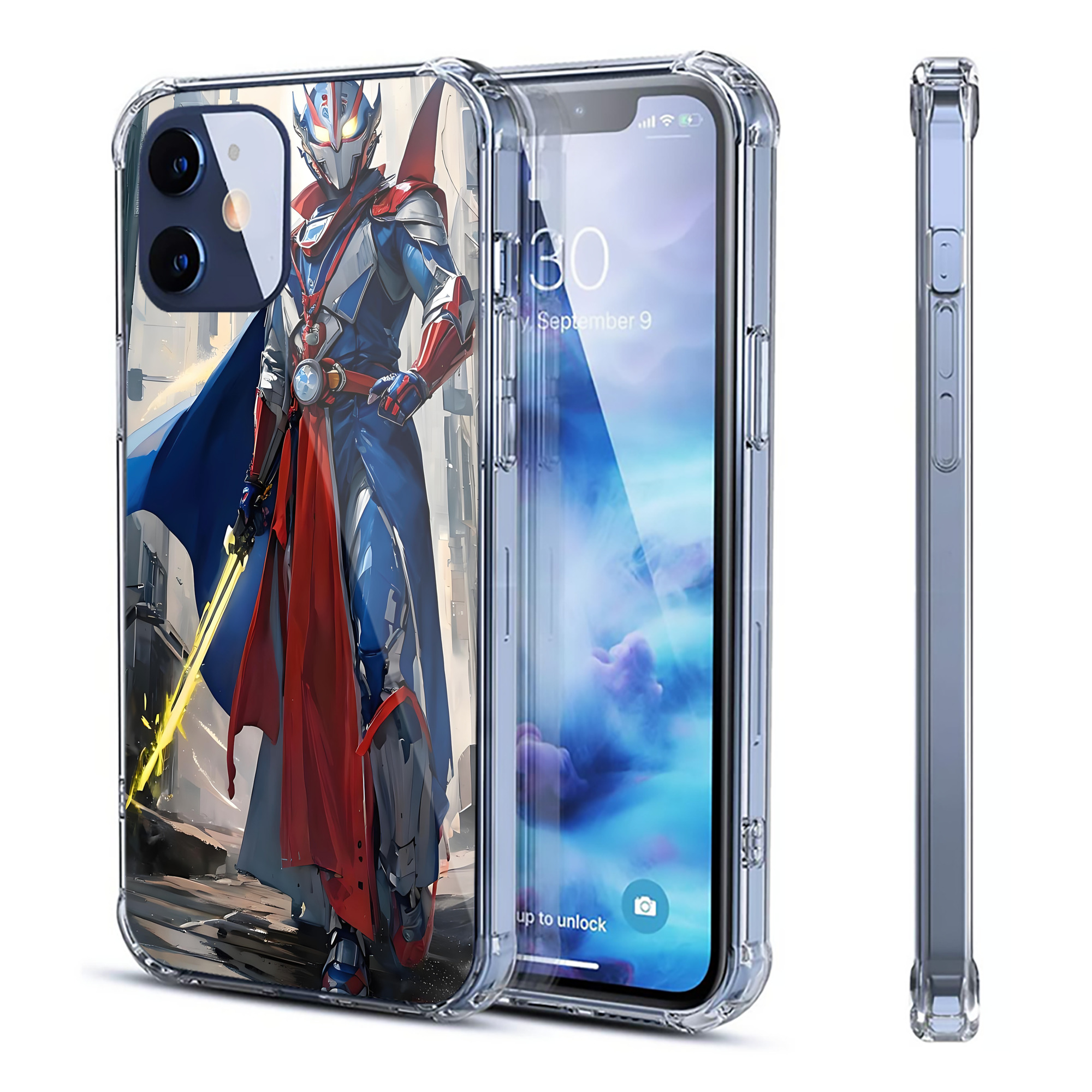 （画像用） ウルトラマン Ultraman 【iPhone 12シリーズ対応】透明スマホケース（クリアソフトケース）
